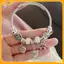 VFZ Cổ Đính Hạt Charm Vòng Tay Gấu Mặt Dây Chuyền Trái Tim Tình Yêu Có Thể Điều Chỉnh Vòng Tay Lắc Tay Nữ DIY Trang Sức Quà Tặng Louislifecool
