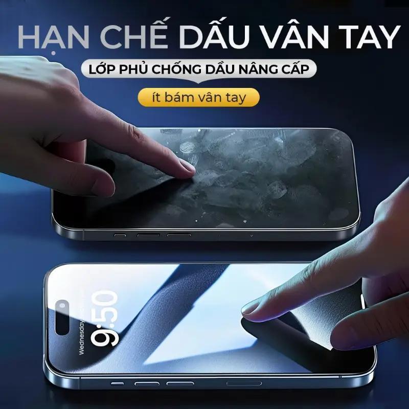 Kính cường lực chống nhìn trộm WLCK cho iPhone, kèm khung căn chỉnh, độ cứng 9D