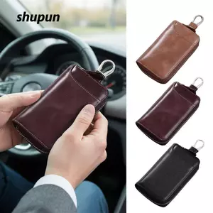 Hộp đựng chìa khóa SHUPUN, Túi đựng chìa khóa da dung tích lớn, Hộp đựng chìa khóa ô tô đa năng dành cho nam giới