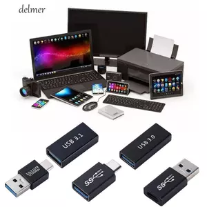 DELMER Loại C Adapter Cho Điện Thoại Máy Tính Bảng Chất Lượng Cao Siêu Tốc Loại C Nam Sang Nam USB 3.0 Nam Sang Nam Đa Năng Loại C Nữ Sang USB3.0 Nữ