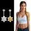 Nhẫn đeo bụng dát Zirconia bằng thép không gỉ bên trong ren không gây dị ứng Trang sức rốn để hẹn hò Quà tặng mới