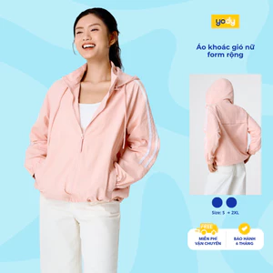 Áo Khoác Gió Nữ YODY Dáng Rộng Phối Dây Dệt, áo khoác bomber WCWC25F014