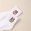 BRABRAA 10 Đôi Tất Trẻ Em, Tất Co Giãn Màu Trơn Giữa Bắp Chân, Gấu Hoạt Hình Thoáng Khí Cotton Mềm Mại Trẻ Em Tất Ngắn Sử Dụng Hàng Ngày