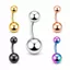 Nhẫn Rốn BRBRAA, Quả Bóng Tròn Hai Đầu Hợp Kim Titan Rốn Stud, F136 Chủ Đề Bên Ngoài G23 Phong Cách Thanh Cong Trang Sức Cơ Thể Xuyên Cơ Thể