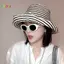 < Honeyba > Mũ lưỡi trai rộng thời trang có thể gập lại Mũ ngư dân sọc mùa hè chống gió Mũ chống tia cực tím Mũ đi biển Mũ thoáng khí Đẹp