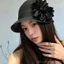 Mũ ống hút hoa hiện đại Tính khí mùa hè Tấm che nắng thoáng khí Mũ rơm cưỡi ngựa