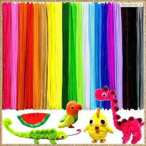 200 chiếc Máy làm sạch ống, Máy làm sạch ống thủ công, Đồ dùng thủ công Thân Chenille nhiều màu cho DIY (12inchx6mm, 20 màu)