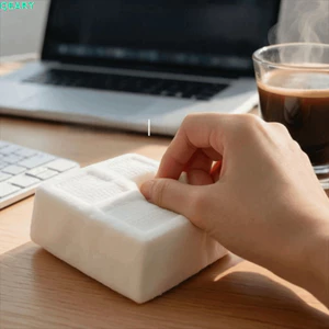 Đồ chơi bóp vuông màu trắng sữa QEARY, Đồ chơi nhồi bông bánh mì Doufu sáng tạo siêu mềm, Đồ chơi bóp tay thoải mái Kawaii cầm tay thoải mái dành cho trẻ em Người lớn