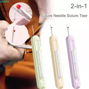 QEARY 3 Chiếc 2 Trong 1 Kim Ren, Di Động Cắm Đường May Khâu Tẩy, Đa Năng Nhanh May Tay Thoải Mái Cầm Sợi Chọn Thêu