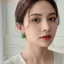 Bộ trang sức WEETW Green Pip, Vòng đeo tay trái cây xanh nhiều lớp pha lê, Mặt dây chuyền mùa hè đầy sao Men bất đối xứng Sweet Dainty Chain Party