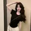Áo thun ngắn tay ngắn tay cay ngọt ngào mùa hè Niche Thiết kế độc đáo Slim-fit Slimm