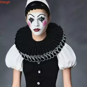 THEGIRL8B Xiếc Chú Hề Cổ Xù, Cổ Xù Cổ Điển Có Thể Tháo Rời, Trang Phục Victoria Sang Trọng Cosplay Retro Phục Hưng Cổ Giả Carnival