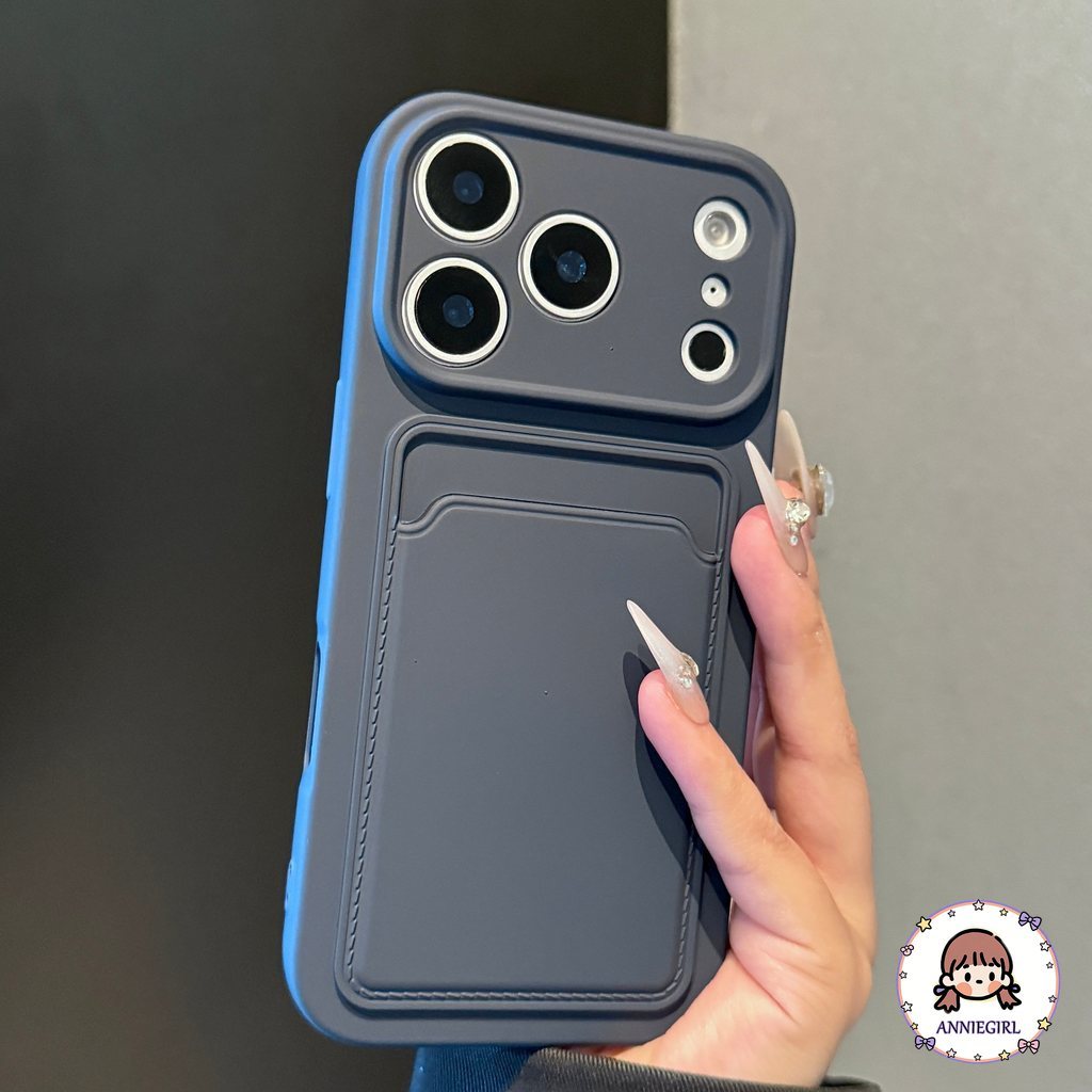 Ốp Điện Thoại Ví Silicon Sang Trọng Cho iPhone 17 16 15 14 11 13 12 Pro Max Air 16E 16 15 Plus Khe Cắm Thẻ Chống Sốc - ảnh 3