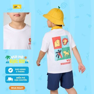 Áo thun bé trai YODY vải cotton thấm hút mồ hôi nhanh, thoáng mát in hình hoạt hình dễ thương BKTS25S091