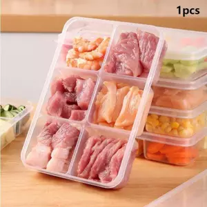 Ziyulinyuk Trong Suốt 6 Lưới Hộp Bảo Quản Tủ Lạnh Dung Tích Lớn Hộp Bảo Quản Thịt Thực Phẩm Dụng Cụ Nhà Bếp VN