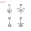HFSHY Pha Lê Thời Trang Zircon Bụng Nút Nhẫn Nữ Cô Gái Trái Tim Tinh Tế Bướm Rốn Nhẫn Cơ Thể Xuyên Trang Sức Quà Tặng VN