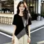 Áo thun ngắn tay sọc mùa hè 2026 size Plus Fat mm Vỏ rộng không đều Bụng Slimer Look Casual All