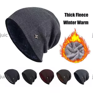 JUIC Mũ ấm áp mùa đông ngoài trời Skullies Mũ lông cừu dày Gorros rắn