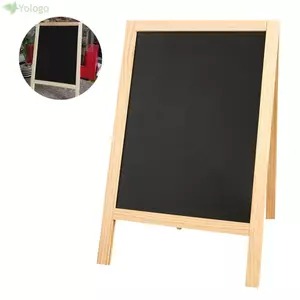 Bảng đen YOLOGO dạng A khung gỗ 30*19cm, bảng phấn hai mặt, bảng mini ghi thông báo hoạt động/đám cưới