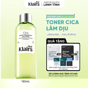 Nước hoa hồng Dear Klairs Supple Preparation Cica Toner 180ml - FS