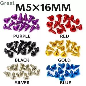 TUYỆT VỜI 30 Vít Tự Làm, Bộ Bu Lông Trang Trí Hợp Kim Nhôm Đa Năng, Sửa Chữa Thân Xe M5x16 Vít Xe Máy Nhiều Màu Sắc Cho Xe Máy Sửa Đổi