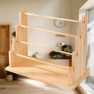 {TB & Bag} Giá đỡ trưng bày Ra bằng gỗ 2 lớp Sử dụng tại nhà Phụ kiện tóc Trang sức Mũ nón Triển lãm Lưu trữ trang sức Ra.