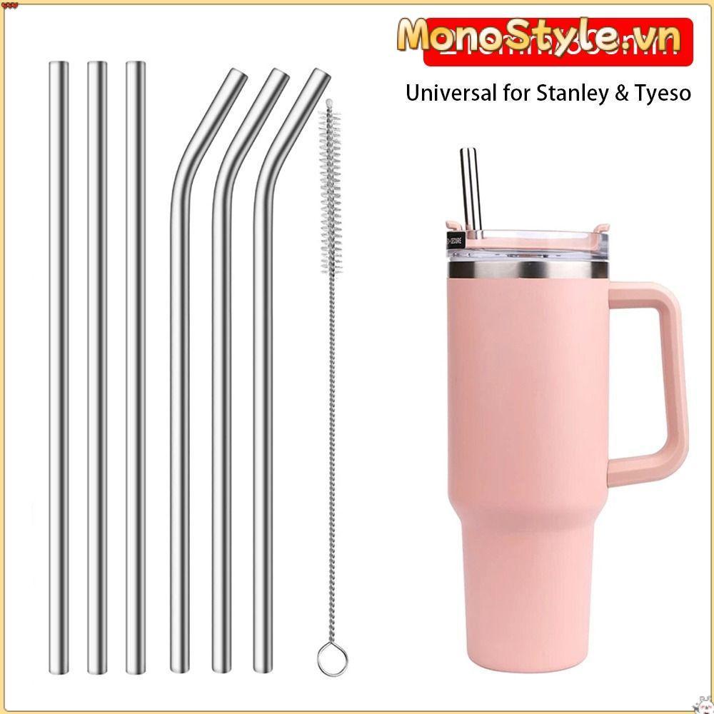 MONOSTYLE 1 Ống hút bằng thép không gỉ, Ống hút cốc bạc 6mm 8mm, Ống hút thay thế uống nước có thể tái sử dụng thẳng cho cốc Tyeso 30oz 40oz