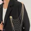 HFSHY Iron sel Chain Trâm Cài Ngọc Trai Phóng Đại Nhiều Lớp Hình Học Pin Phụ Kiện Thời Trang Bắt Mắt Cho Kỳ Nghỉ Trang Phục VN