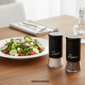 DONOVANQQ 2 Chai Tiêu Muối, Bộ Chai Thủy Tinh Muối Tiêu Bên Ngoài Inox Chống Rò Rỉ, Gia Đình Chống Ẩm Chống Trơn Trượt Đáy Chai Gia Vị Nhà Bếp BBQ