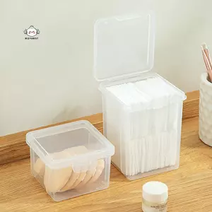 Maybest Hộp đựng khăn bông chống bụi Hộp đựng mỹ phẩm Hộp xốp làm đẹp trong suốt Hộp đựng mỹ phẩm Hộp đựng mỹ phẩm Hộp đựng phòng tắm {VN}