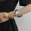 WEETW Vòng Tay Rộng Không Đều, Mở Vòng Tay Không Đều Bột Xoắn Hợp Kim Mở Rộng Vòng Tay, Vàng Bạc Hình Ruy Băng Trang Sức Phụ Kiện Retro Tay Nữ