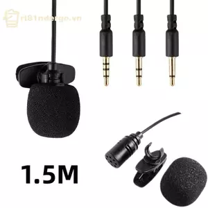 GE 1 Cái Bình Giữ Tay Kẹp Ve Áo Mic 1.5 Mét Mini Di Động Có Dây 3.5 Mm Micro Cho Điện Thoại Và Laptop PC VN