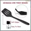2 Chiếc Thìa Xoay Cá Có Rãnh Silicon, Thìa Cho Nồi Chống Dính Nướng Bánh, Nấu Ăn, Chịu Nhiệt, Đen