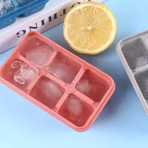 Ziyulinyuk Khuôn Làm Đá Silicon Có Nắp DIY 6 Lưới Đáy Mềm ce Cube Khuôn Vuông Trái Cây Đá Viên Khay Nhà Bếp Thanh Dụng Cụ Acces VN
