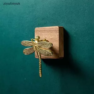 Ziyulinyuk Đồng Chuồn Chuồn Tay Cầm Đơn Giản Bắc Âu Tủ Vàng Đồng Nguyên Chất Ngăn Kéo Núm Cửa VN