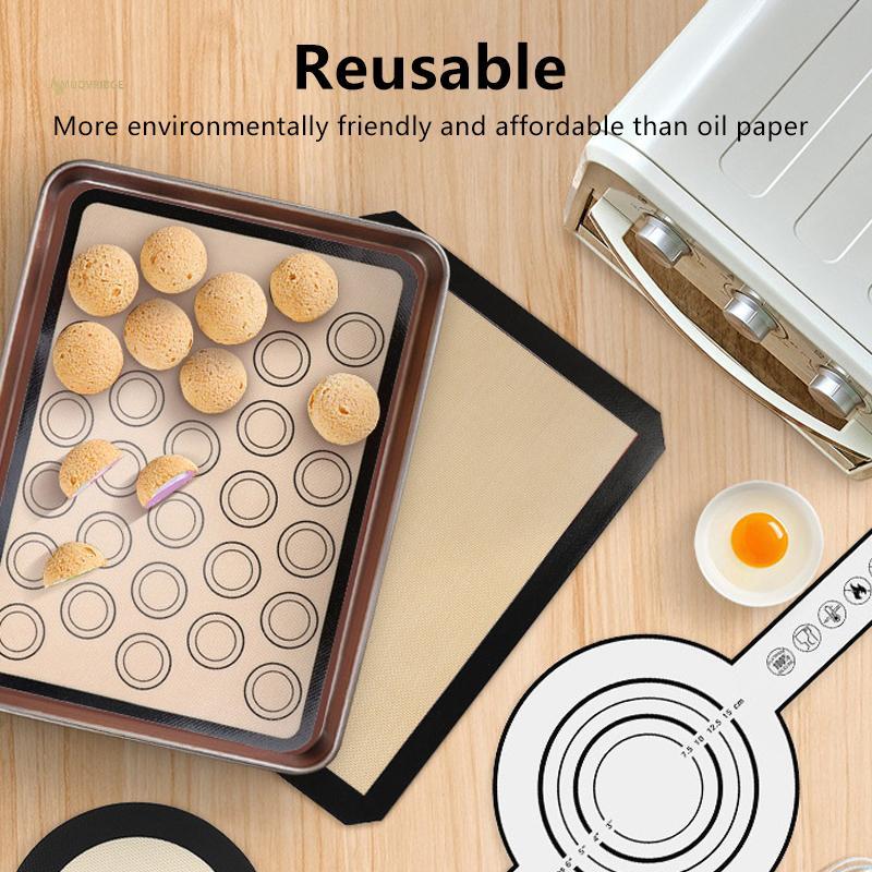 MUQV 1 Thảm Nướng Bánh Silicon 42x29.5cm Cho Lò Nướng Với 30 Vòng Tròn Chống Sti Tấm Nướng Chịu Nhiệt Để Bánh Quy Macaron VN