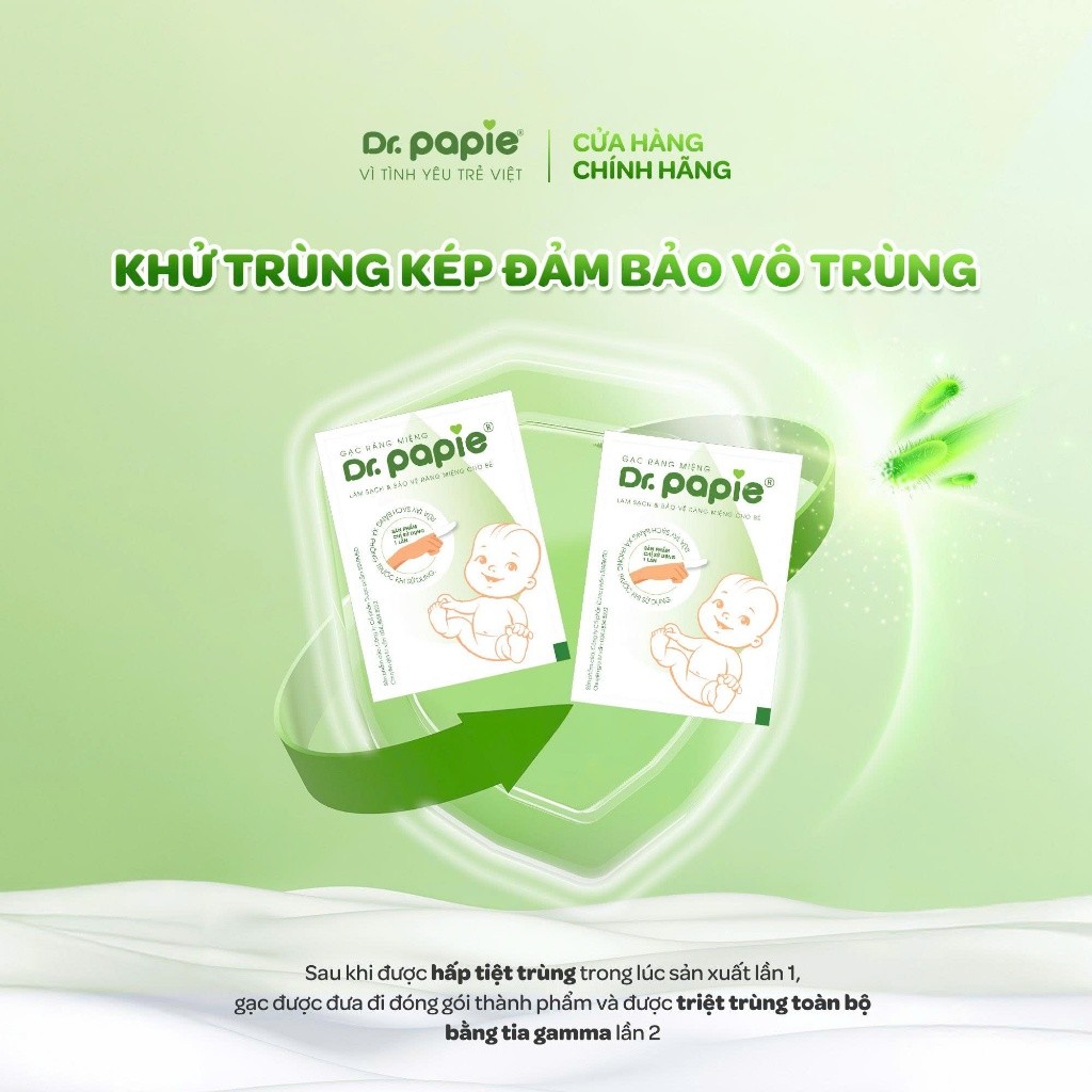 Gạc Rơ Lưỡi Làm Sạch Răng Lưỡi Nướu Phòng Tưa Lưỡi Nấm Miệng Dr.Papie Sáng Chế Độc Quyền