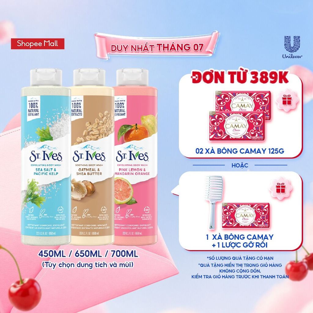 Sữa tắm dưỡng da ST.IVES (tùy chọn size và mùi)