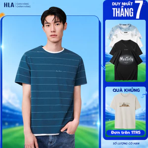 Áo thun nam HLA trắng ngắn tay chất liệu mềm mát, Áo thun thoáng mát & thoải mái
