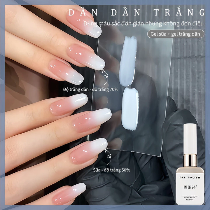 Sữa Trắng Trong Suốt Milky White Nail Polish Keo Phong Cách Mới Phổ Biến Đá Trong Suốt Thạch Trắng Sữa Cửa Hàng Làm Móng Tay Chuyên Dụng