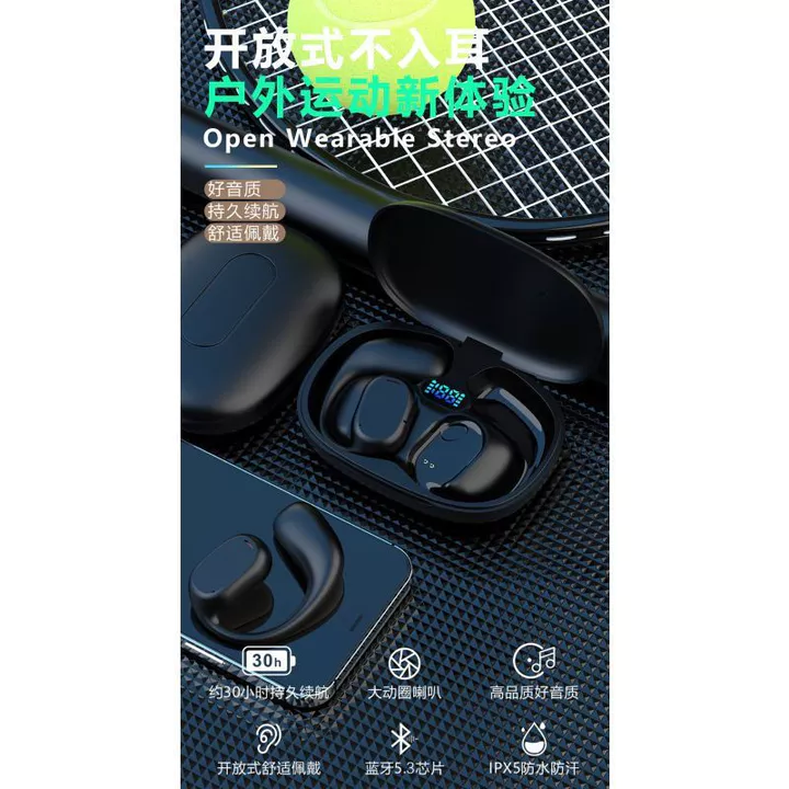 Tập thể dục tai Tai nghe Bluetooth điên không dây chất lượng cao Tai nghe thể thao Bluetooth trong tai Tai nghe treo Bluetooth Không thể tắt mà không  – 6