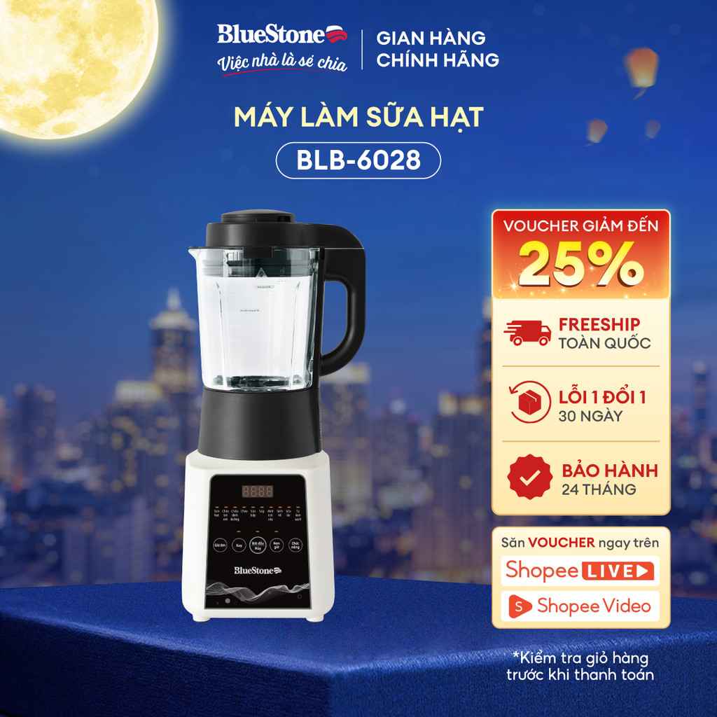 Máy Làm Sữa Hạt BlueStone BLB-6028 | 1.75L – 1000W – Chống Trào, Độ Ồn Thấp – Nấu Đa Năng – Bảo Hành 2 Năm