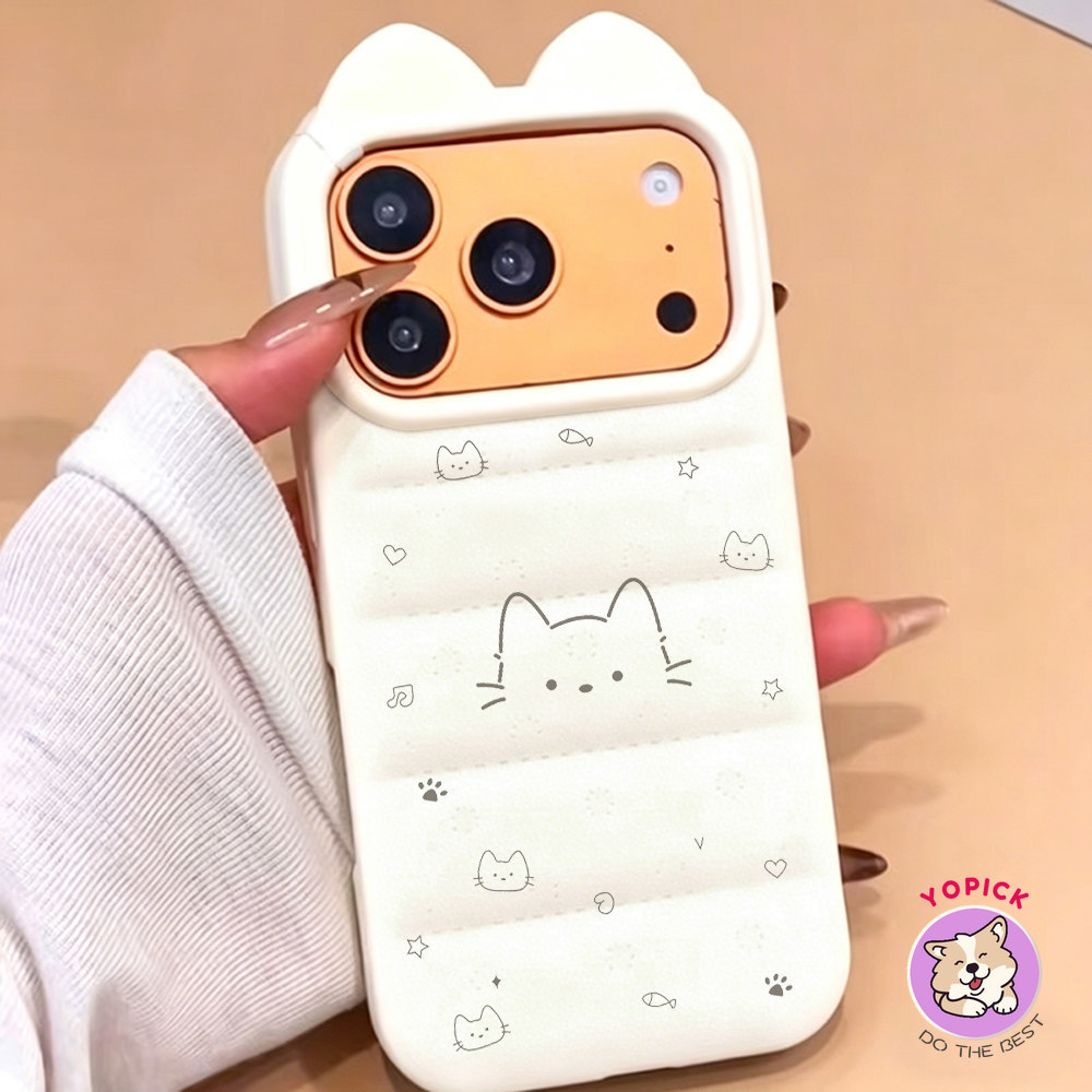 Ốp Điện Thoại Line Cat Cho Iphone 17 Promax 3D Tai Mèo Vỏ Điện Thoại Mới 16 Pro Dễ Thương 15 14 Chống Rơi 13 girlie 12 11 xs 7 / 8Plus Vỏ Mềm Bảo Vệ ZCM