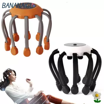 BANANA1GL Máy mát xa tám móng vuốt, Máy mát xa đầu điện giảm căng thẳng Bạch tuộc, Máy mát xa đầu bằng điện trị liệu rảnh tay trị liệu miễn phí Máy mát xa da đầu để thư giãn căng thẳng đau nửa đầu