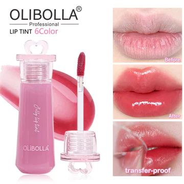 OLIBOLLA Khóa Màu Chống Dính Cốc Nước Bóng Son Men Thạch Son Bóng Dưỡng Ẩm Thủy Tinh Dưỡng Ẩm Môi Son Bóng Môi Glos