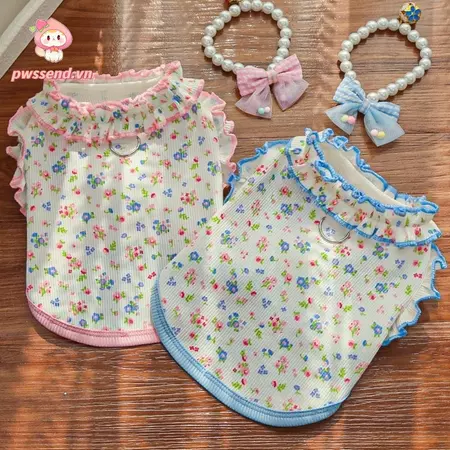 Váy bánh mèo PWSEND, Áo Vest hoa chó con dễ thương thoáng khí, đồ dùng cho thú cưng Thiết kế mỏng Váy công chúa thú cưng mềm mại cho chó mèo