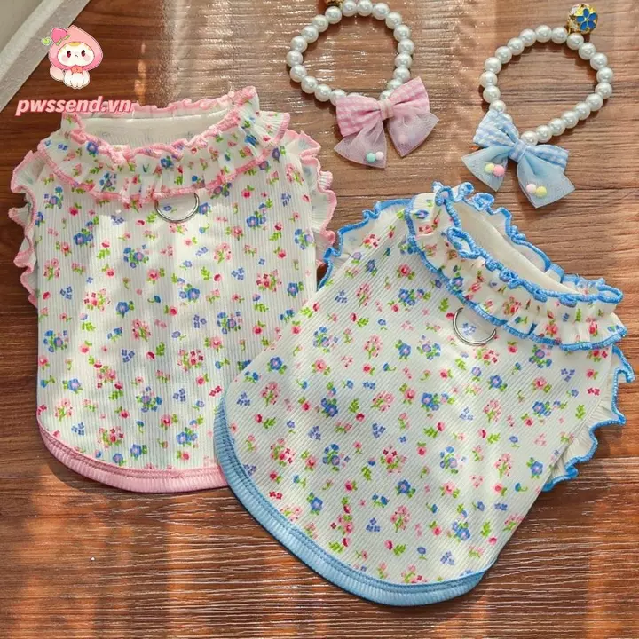 Váy bánh mèo PWSEND, Áo Vest hoa chó con dễ thương thoáng khí, đồ dùng cho thú cưng Thiết kế mỏng Váy công chúa thú cưng mềm mại cho chó mèo