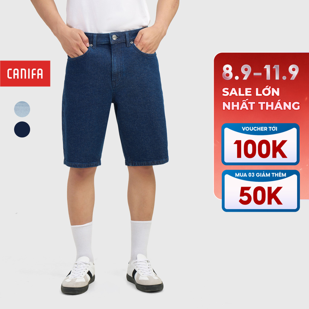 Quần short jean nam CANIFA form regular dáng suông basic trẻ trung 8BS26S015