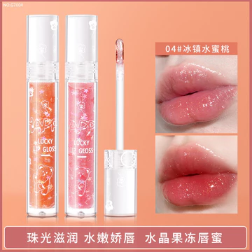 Hàng sẵn có Son bóng môi trong suốt không màu Dầu thủy tinh Lip Pearlescent với Son nhấp nháy mịn Bề mặt gương Bóng nước Dudu Lip Nữ Dưỡng ẩm Dưỡng ẩm 9