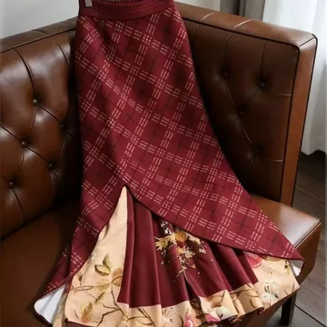 Mới Trung Quốc Len Khâu Váy In Hình Váy Dài Kích Thước Lớn Lễ Hội Đỏ Hông Váy Thời Trang Ôm-fit Váy Đuôi Cá20260915